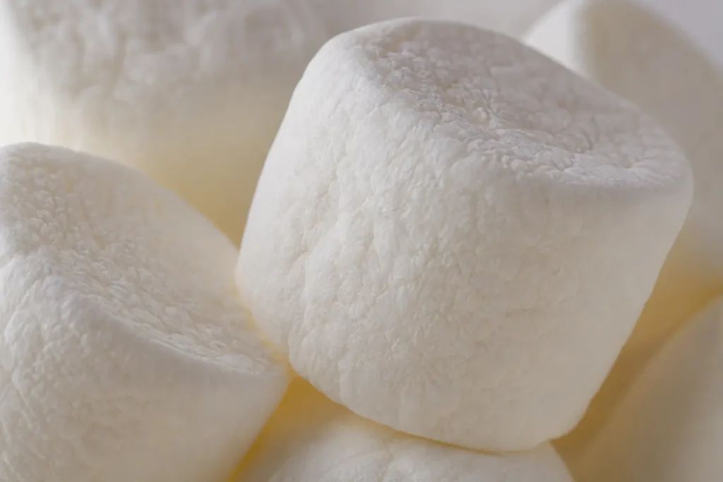 close up of marshmallow texture showing freshness signs