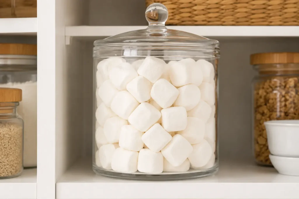 marshmallows stored in an airtight container